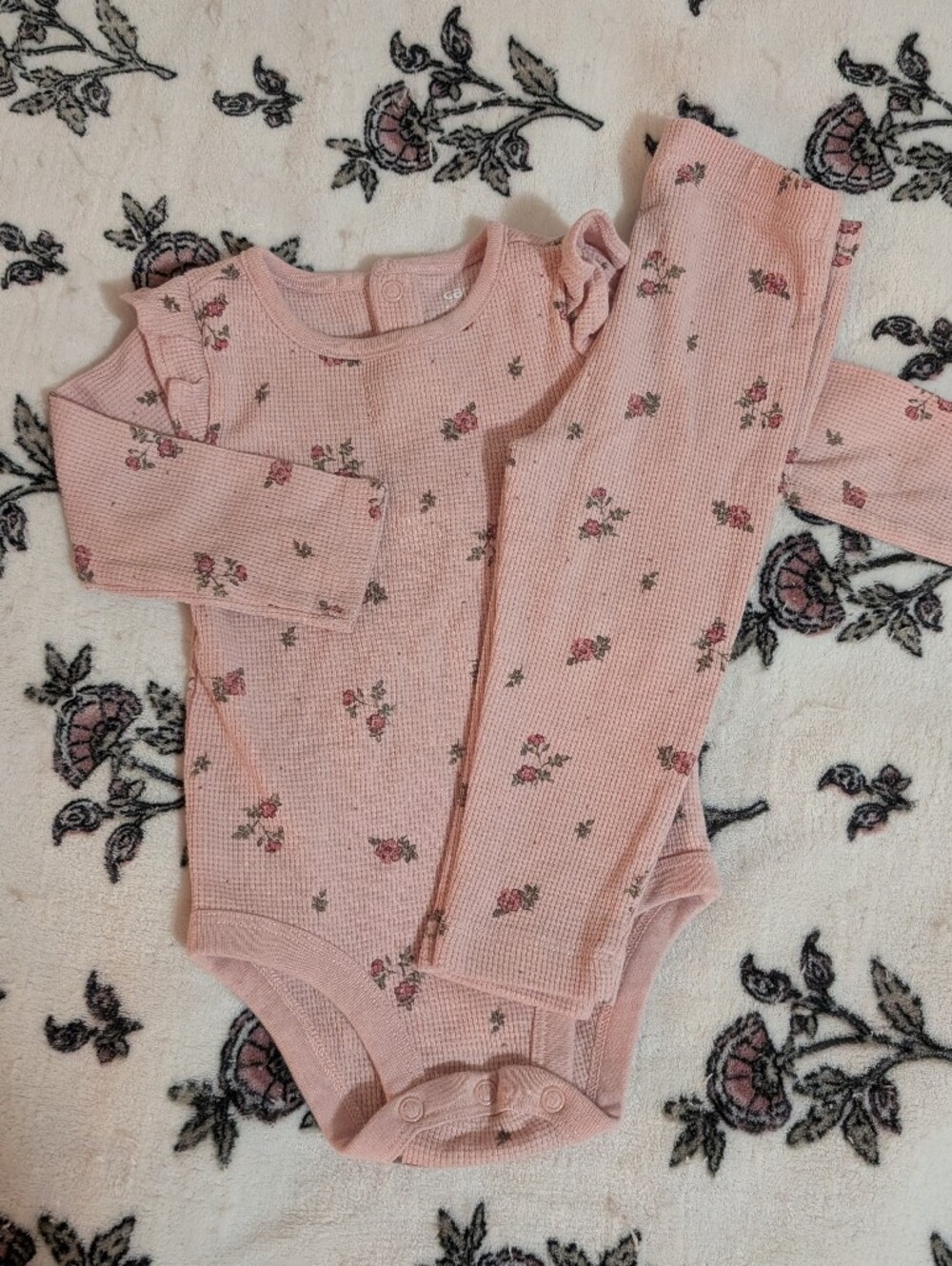 Carters Rose Floral Ribbed Set